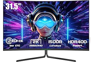 32 Inch 240Hz 2K QHD Gaming Monitor Curved for PC