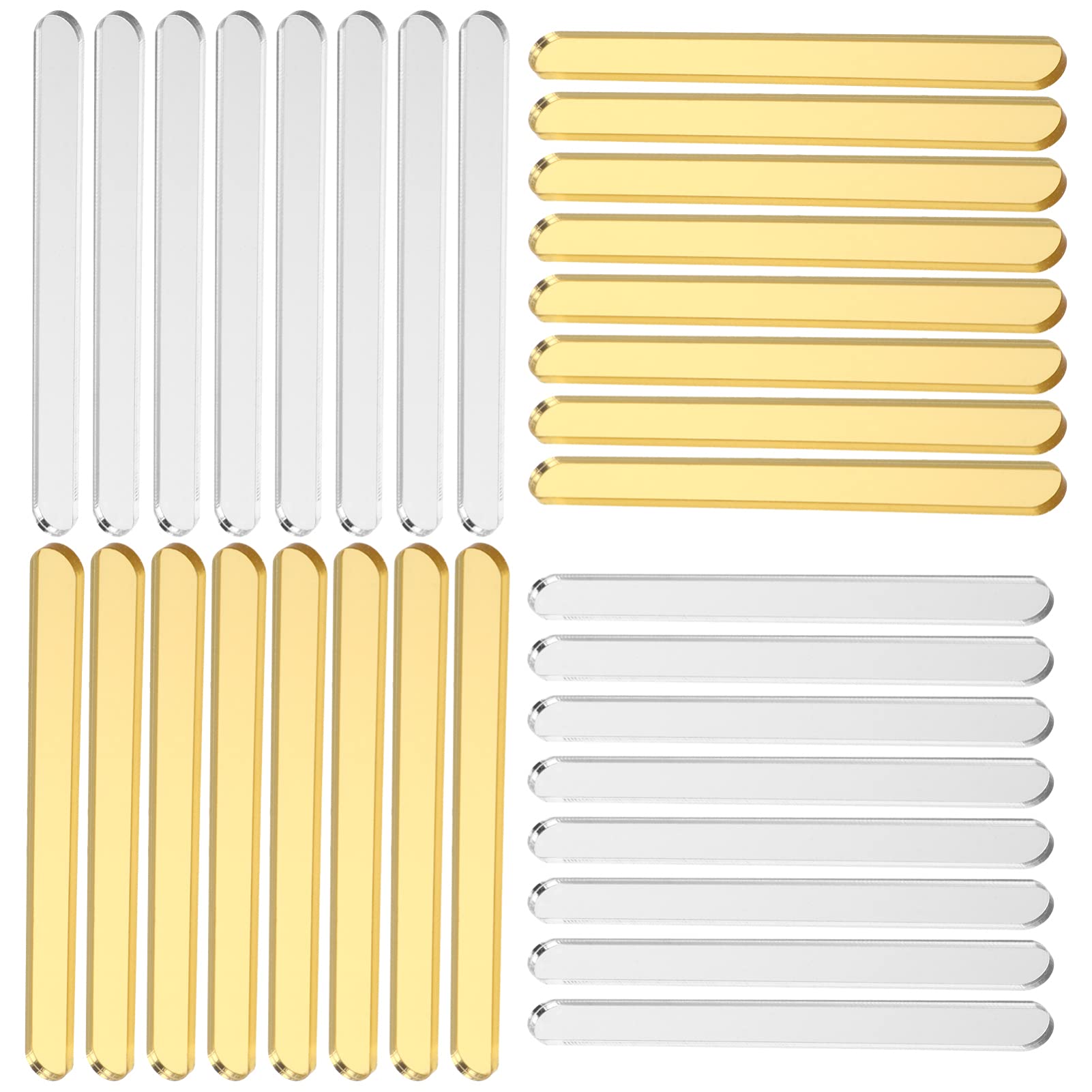 YARNOW Kids Mirror 50pcs Ice Cream Sticks Popsicle Sticks Acrylic Ice Popsicle Sticks Ice Cream Stick Diy for Diy Craft Designs And Silver Kid Craft