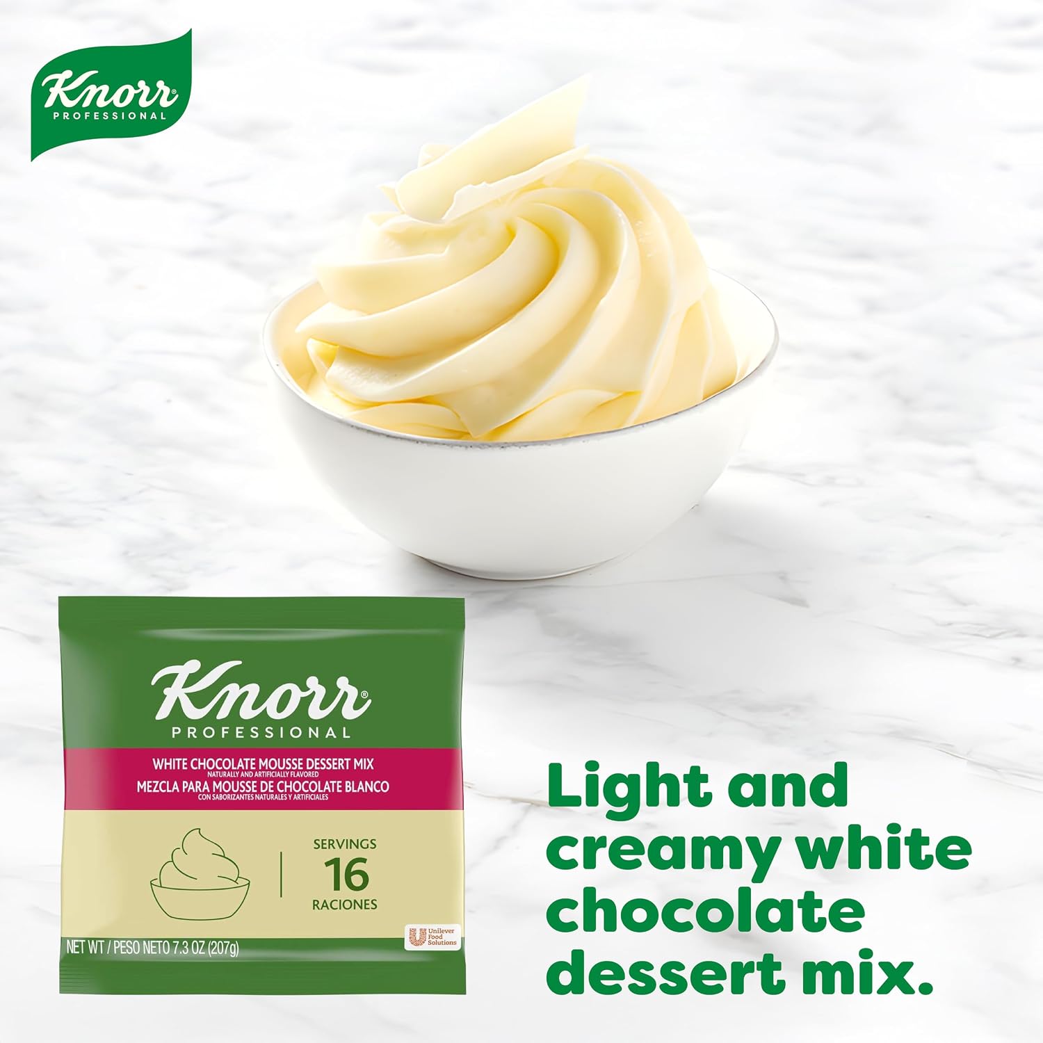 Knorr Professional White Chocolate Mousse Dessert Mix 7.3 oz(Pack of 10)