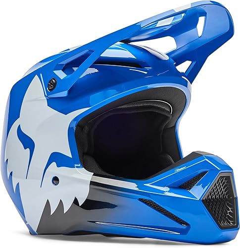 Miniatura 25 de Fox Racing Youth V1 Casco de Moto Motocross para Bicicleta de Tierra Índigo oscuro,Negro Lean,Escudo negro,Burla negra,Negro/Azul,Azul,negro, azul