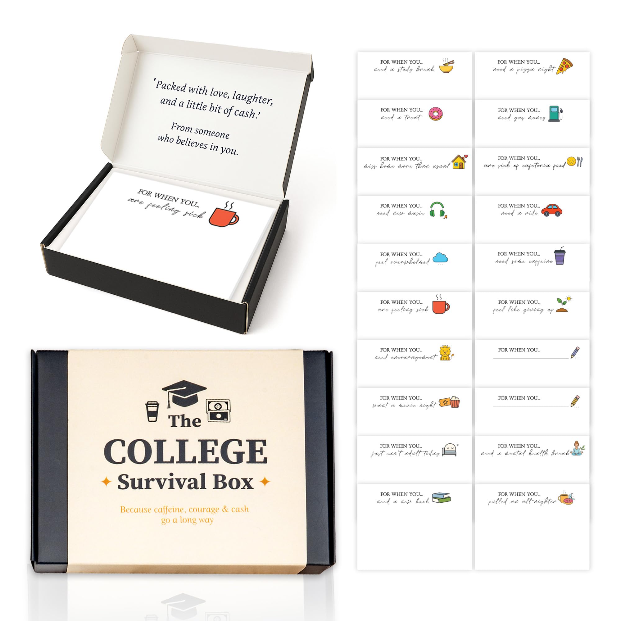 Geschenkkartenbuch, offen für Studenten, College-Pflegepaket, College-Geschenke, College-Geschenkkartenbuch 2025 und Geldhalter für Studenten, personalisiertes College-Geschenk für Mädchen