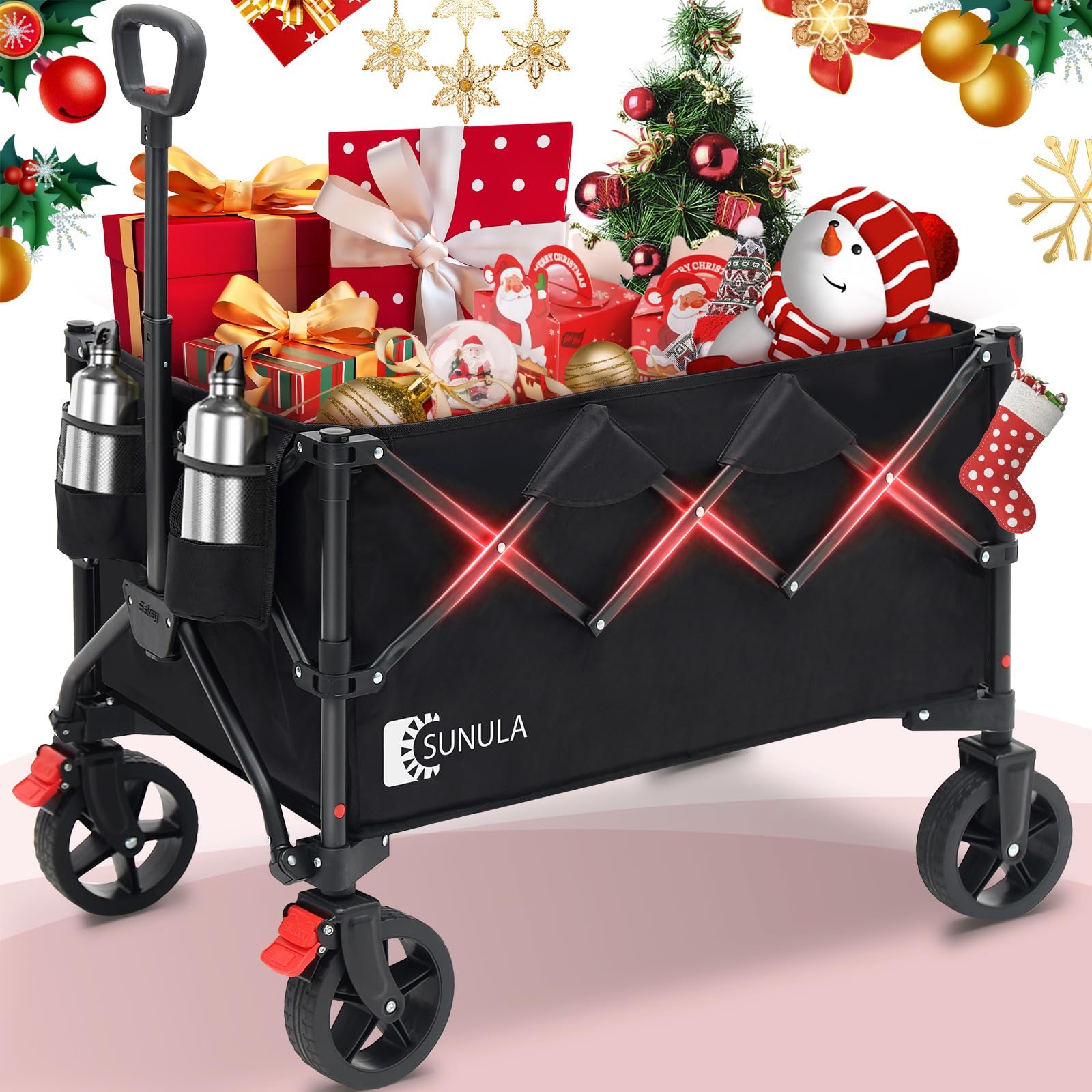 Amazon.com: Sunula Collapsible Foldable Wagon Cart with 330lbs