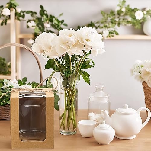 Miniatura 5 de Juego de 50 cajas de regalo de copas de vino, cajas de regalo con ventana transparente de 9 onzas, caja de almacenamiento de copas de vino sin tallo