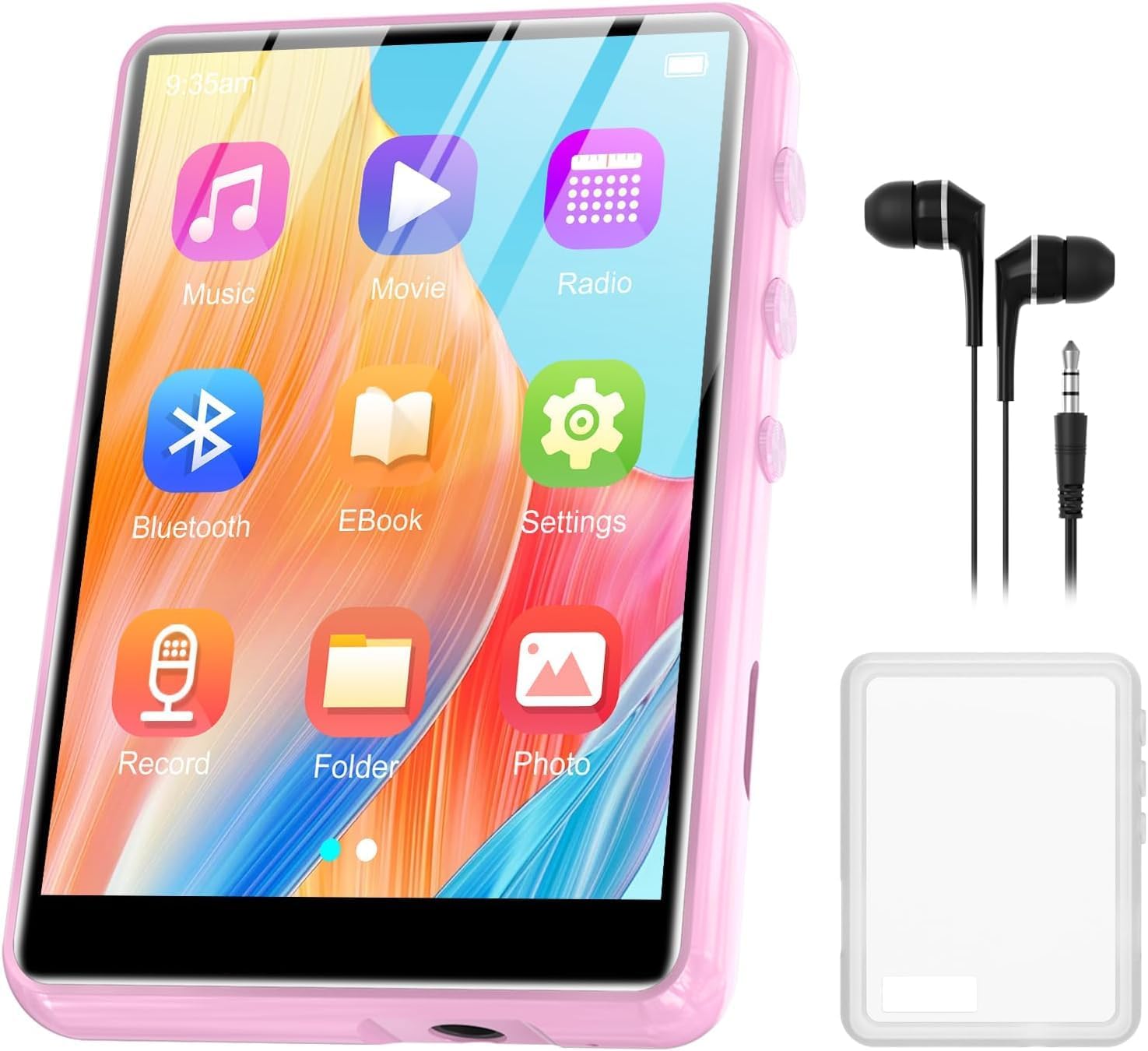 MP3 Player with Bluetooth 5.3, ZAQE 2.4 inch Full Touchscreen Portable Music Player HiFi Lossless Digital Audio Player with Speaker, FM Radio, E-Book, Support up to 128GB