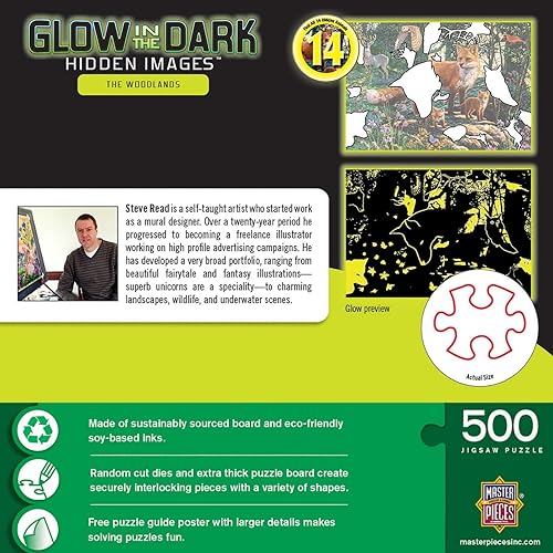 Miniatura 3 de MasterPieces - Colección de rompecabezas Hidden Image Glow de 500 piezas
