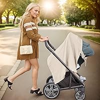 Vista 4 de Cubierta de muselina de algodón para lactancia materna, transpirable y suave, cubierta de lactancia materna con cuello de arco para mamá y bebé