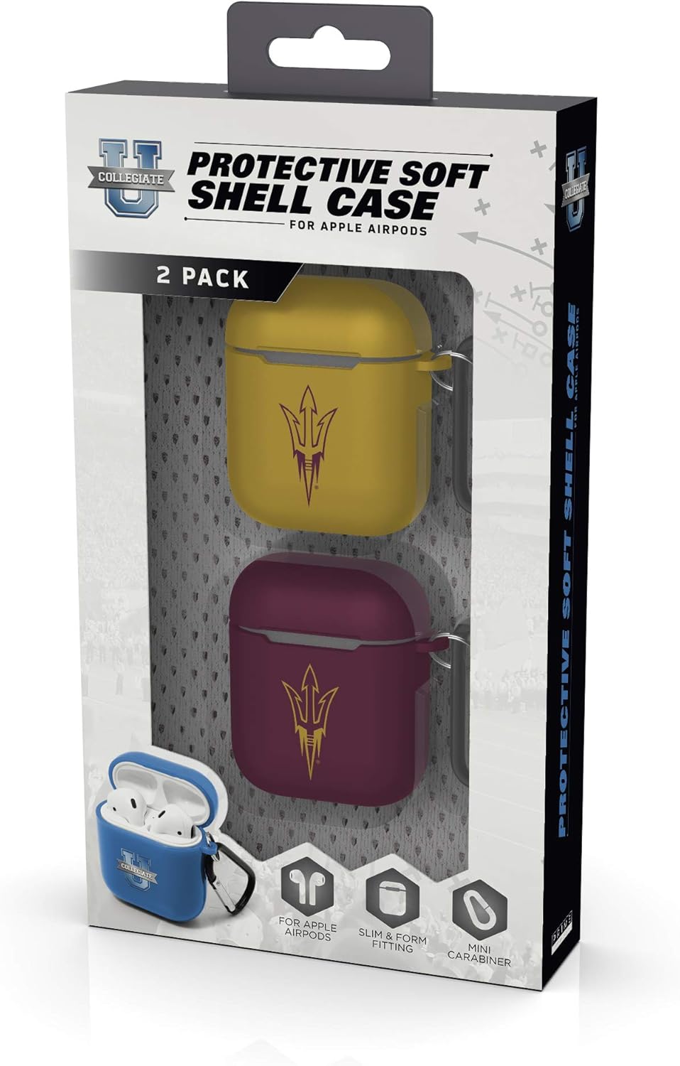 SOAR NCAA Protective Case for Apple Airpods - 2 Pack