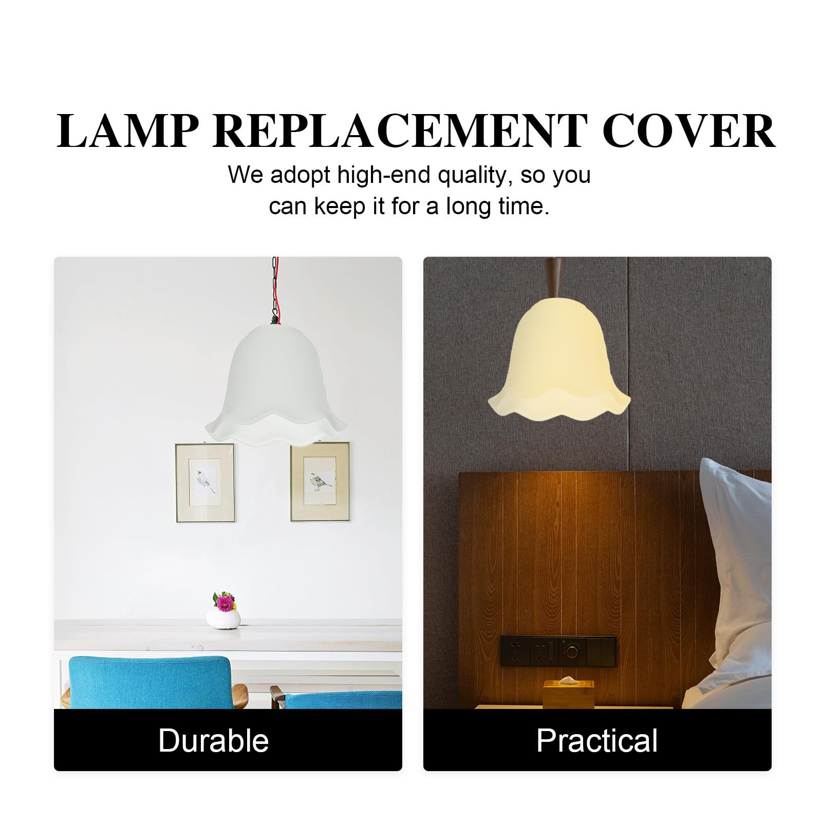 Paralume in Vetro E27 Elegante per Lampade da Tavolo e Comodino