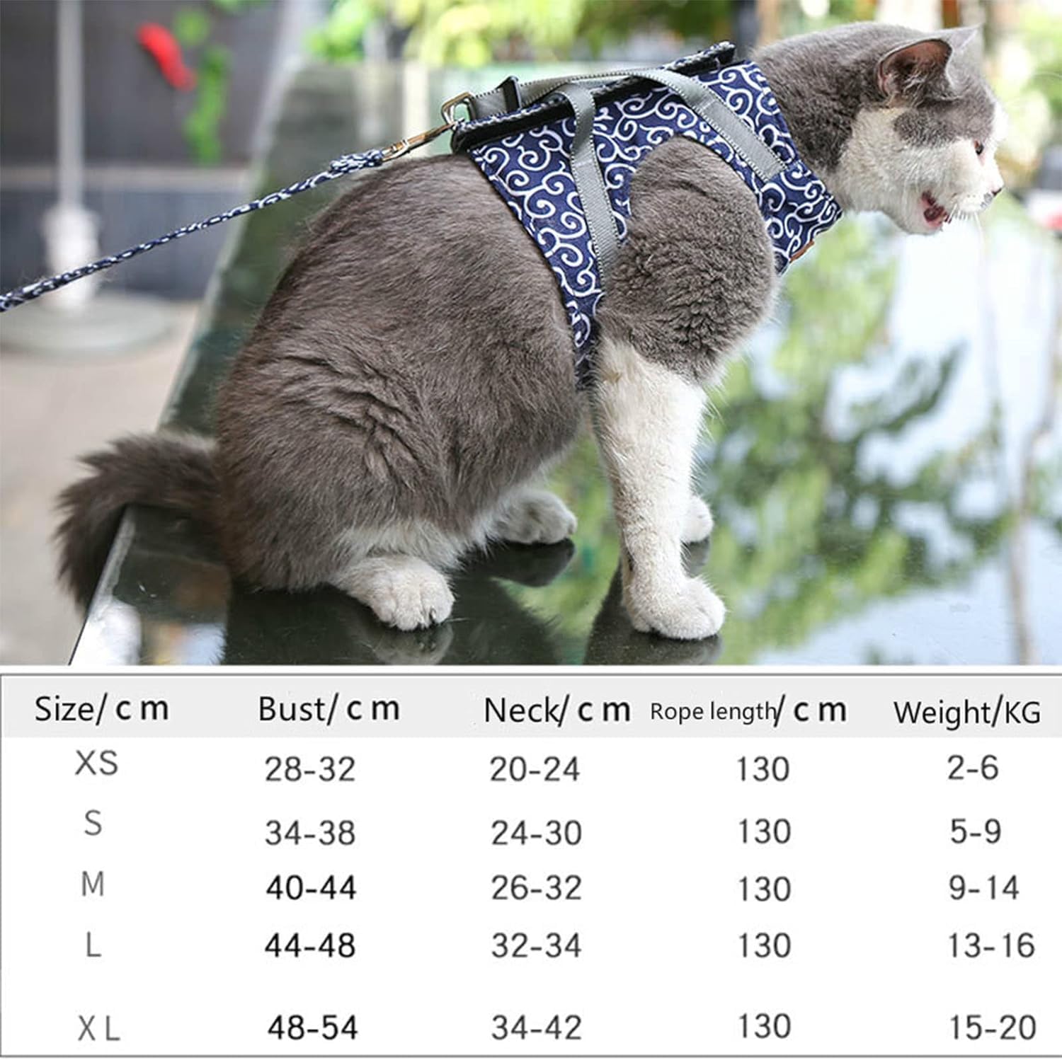 2023 Weste for Katzen, Hunde, Geschirr und Leine, Anti-Break-Away-Brustgurt, Katzenkleidung / 966 (Color : Green, Size : XL)