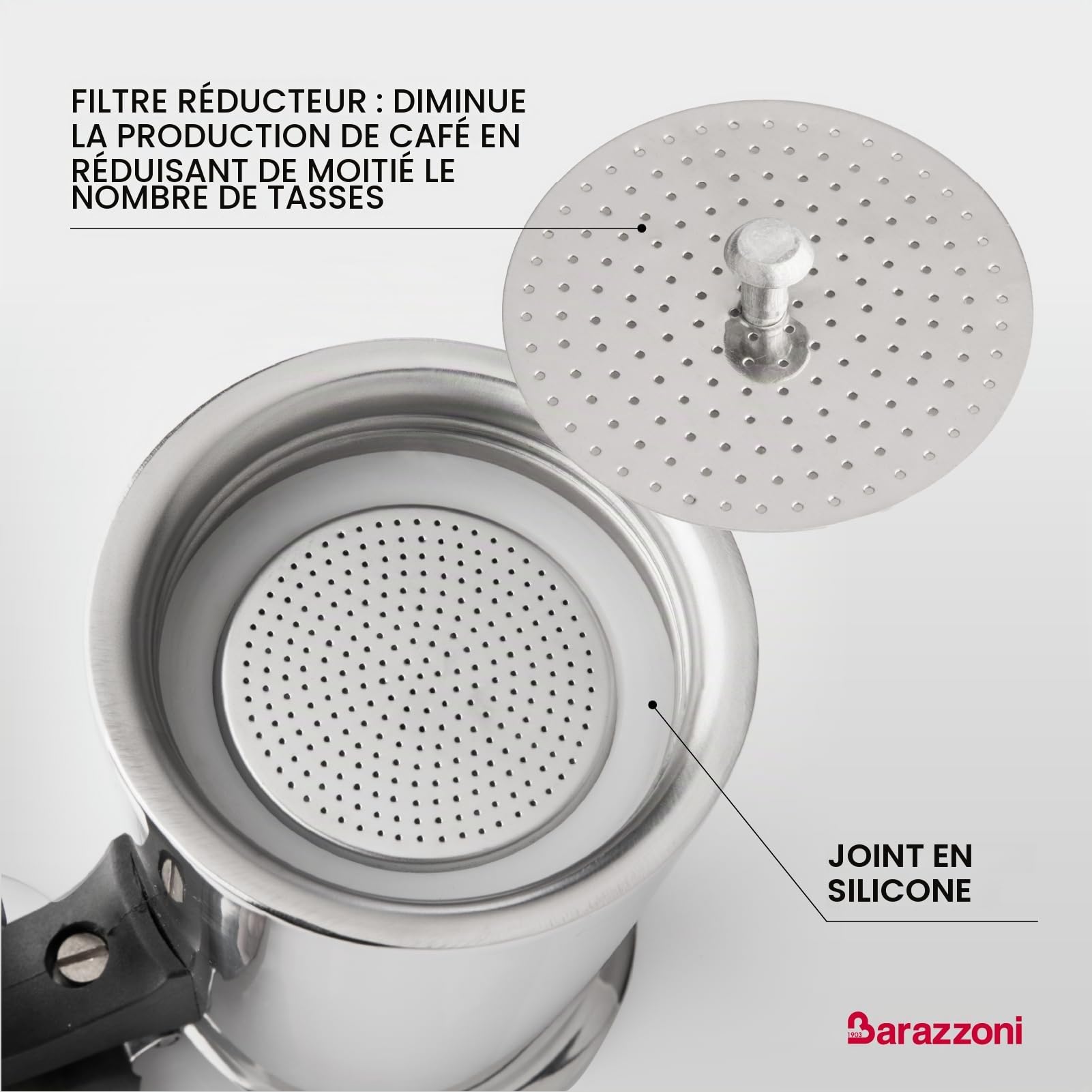 Barazzoni Cafetiére Inox 2 Tz, Adaptée aux étages à induction