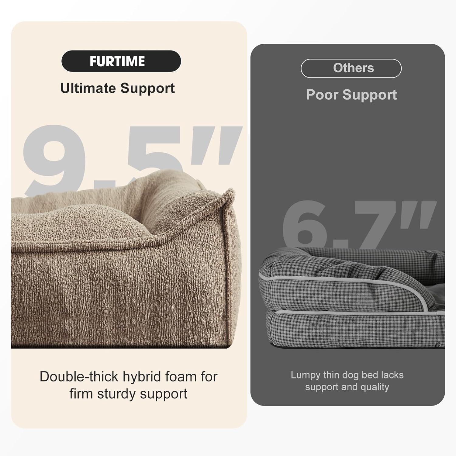 furtime xl orthopedic dog beds large sized dog, extra thick supportive comfort pet sofa, ergonomic slant dog couch bed with removable washable cover, ultra soft surface & non-slip bottom, brown, 42" 42"l x 30"w x 9.5"th brown