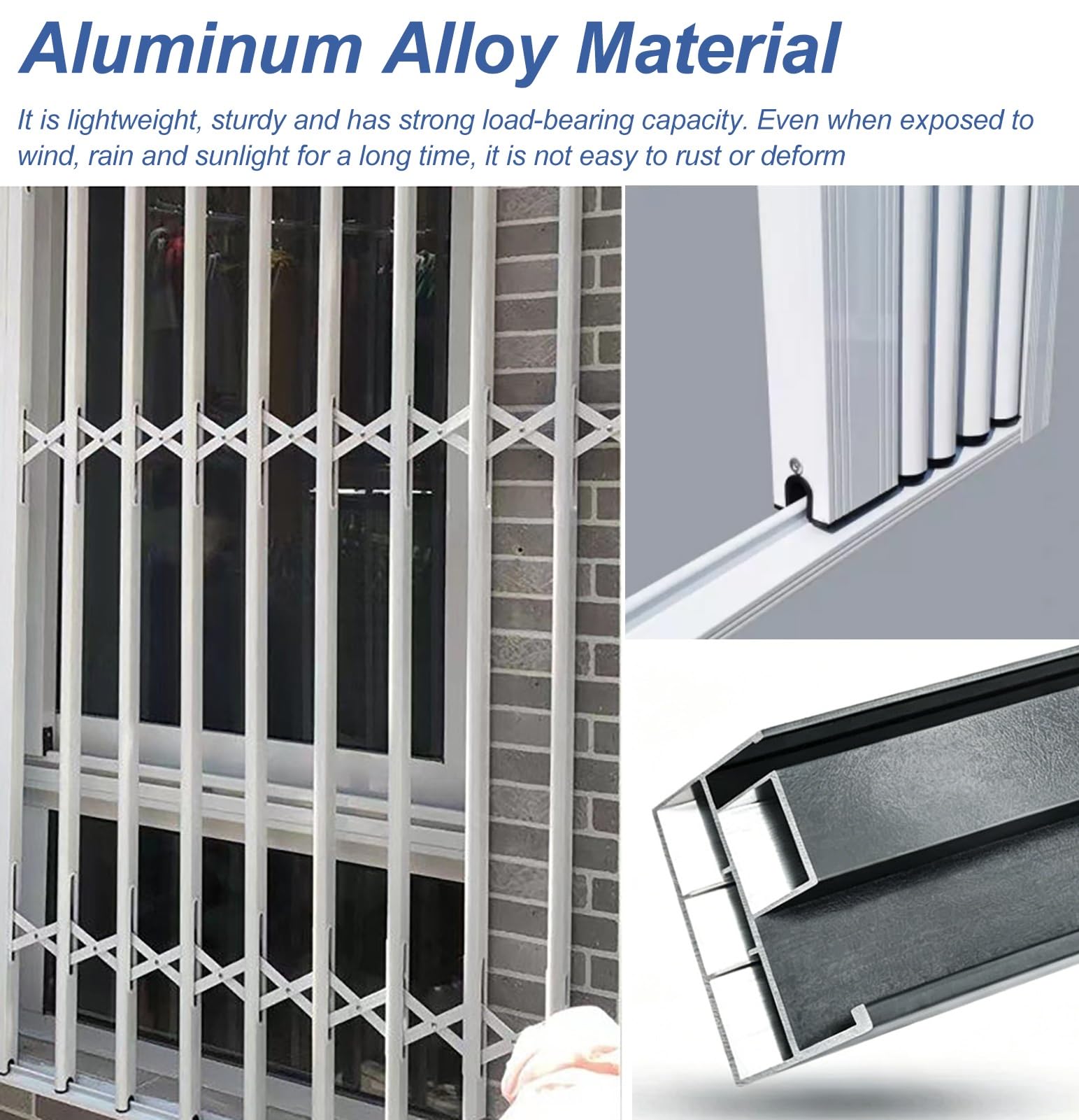 Inferriate per Finestre Inferriate Estensibili Bloccabili per Garage, Kit Ferramenta per Griglie Sicurezza Finestre Domestiche, Ringhiera Protezione Personalizzabile(W90xH75cm/35x30in)