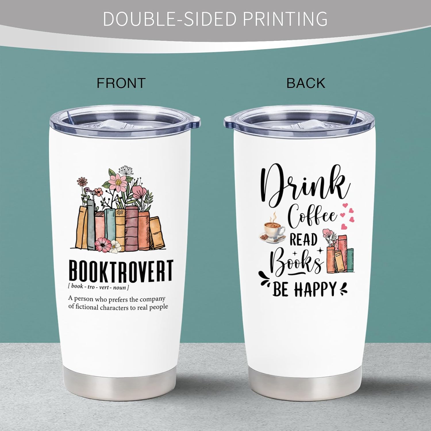 Book Lovers Gifts for Women Tumbler 20OZ, Bookish Gifts, Books Club Gift for Reading Lover, Book Themed Gift, Literary Books Nerd Bookworm Present, Reading Tumbler - Image 3