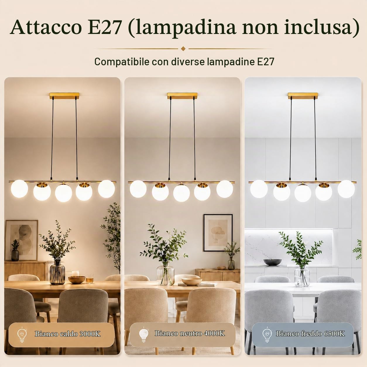 ZMH Lampada a Sospensione Tavolo da Pranzo Lampada a Sospensione Moderna -