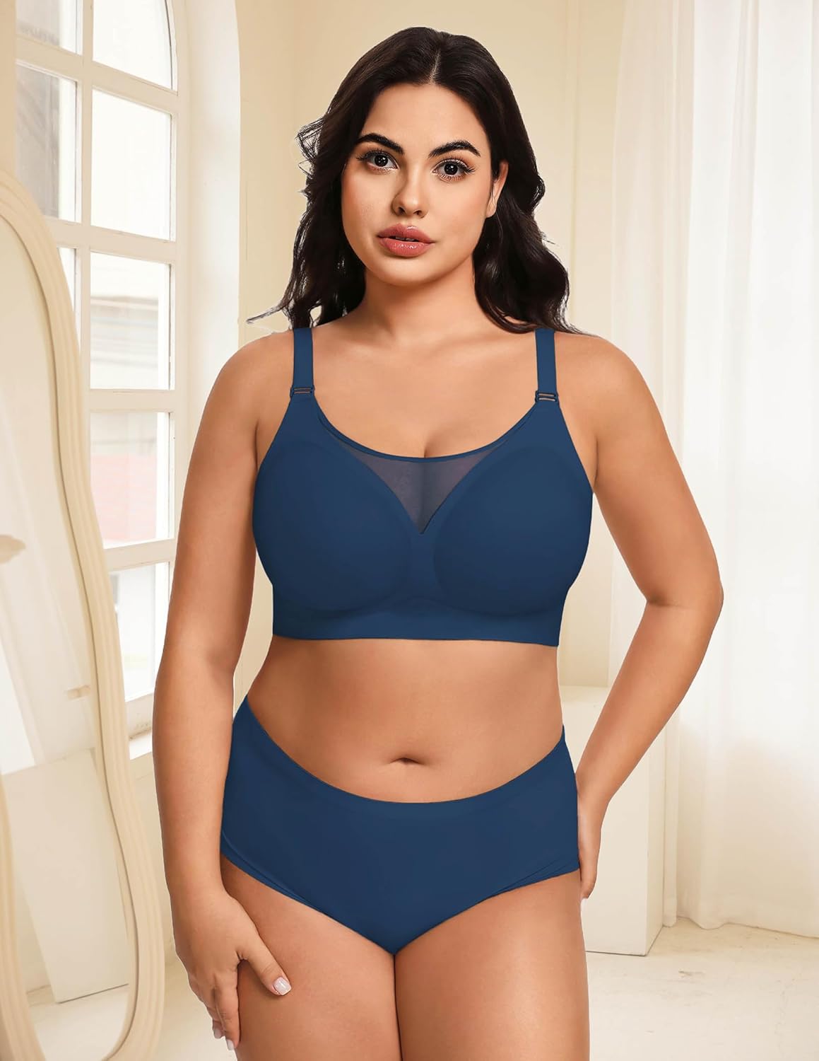 Avidlove Wireless Bras for Women Seamless Push Up Full Coverage Bra Mesh Comfy Bralette Tshirt Everyday Bras - Image 4