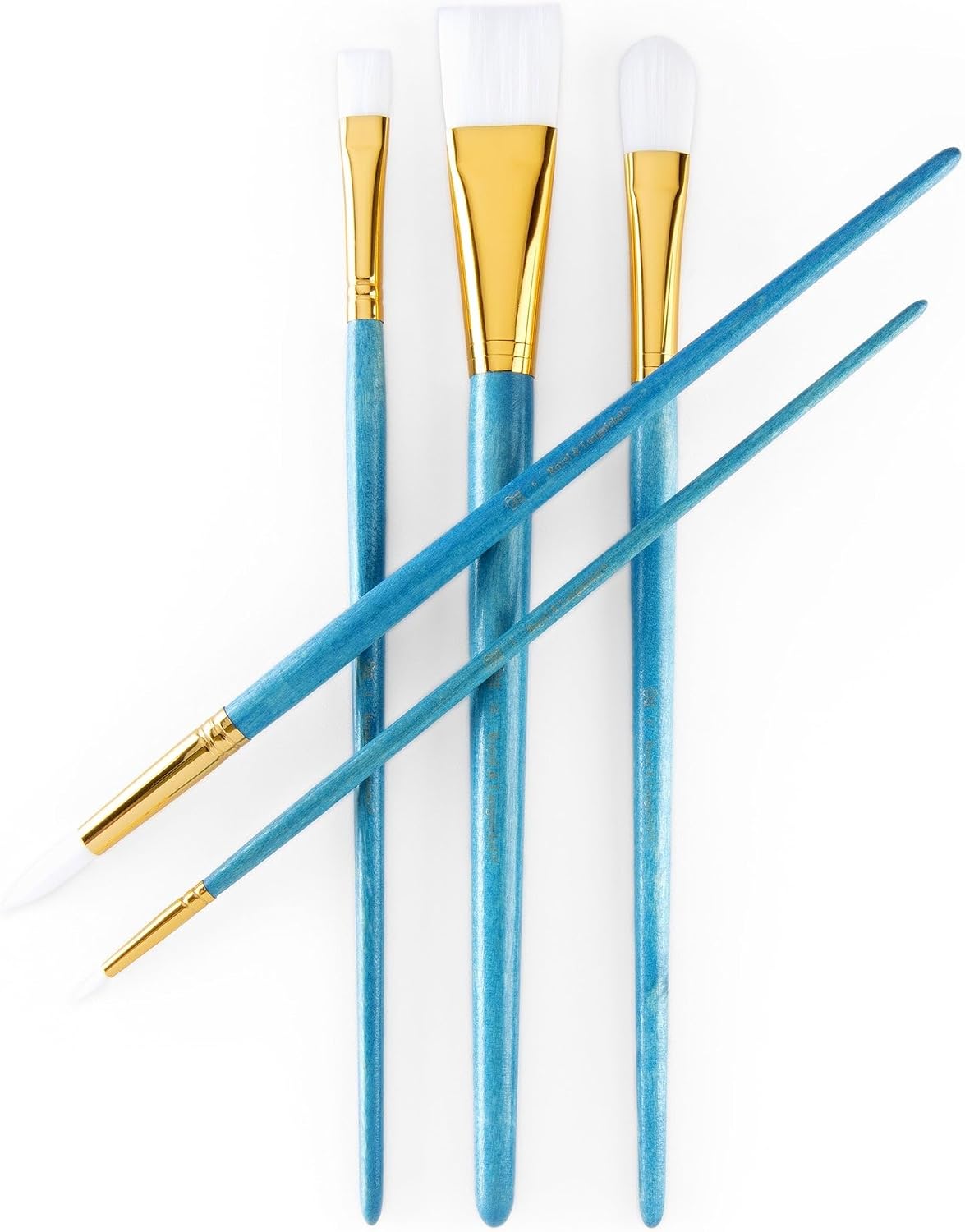 Royal & Langnickel Royal Zip N' Close White Taklon Long Handle Variety 5-Piece Brush Set