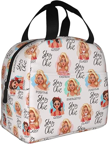 Miniatura 2 de Golden Stay Fainshon - Bolsa de almuerzo moderna y elegante, bolsa de almuerzo reutilizable aislada, lonchera portátil, bolsa de mano