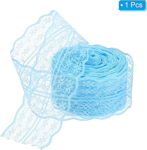 Miniatura 3 de PATIKIL Cinta de encaje de 1.8 pulgadas x 25 yardas, rollo de costura de encaje no elástico, paquete de regalo, envoltura floral para fiesta,