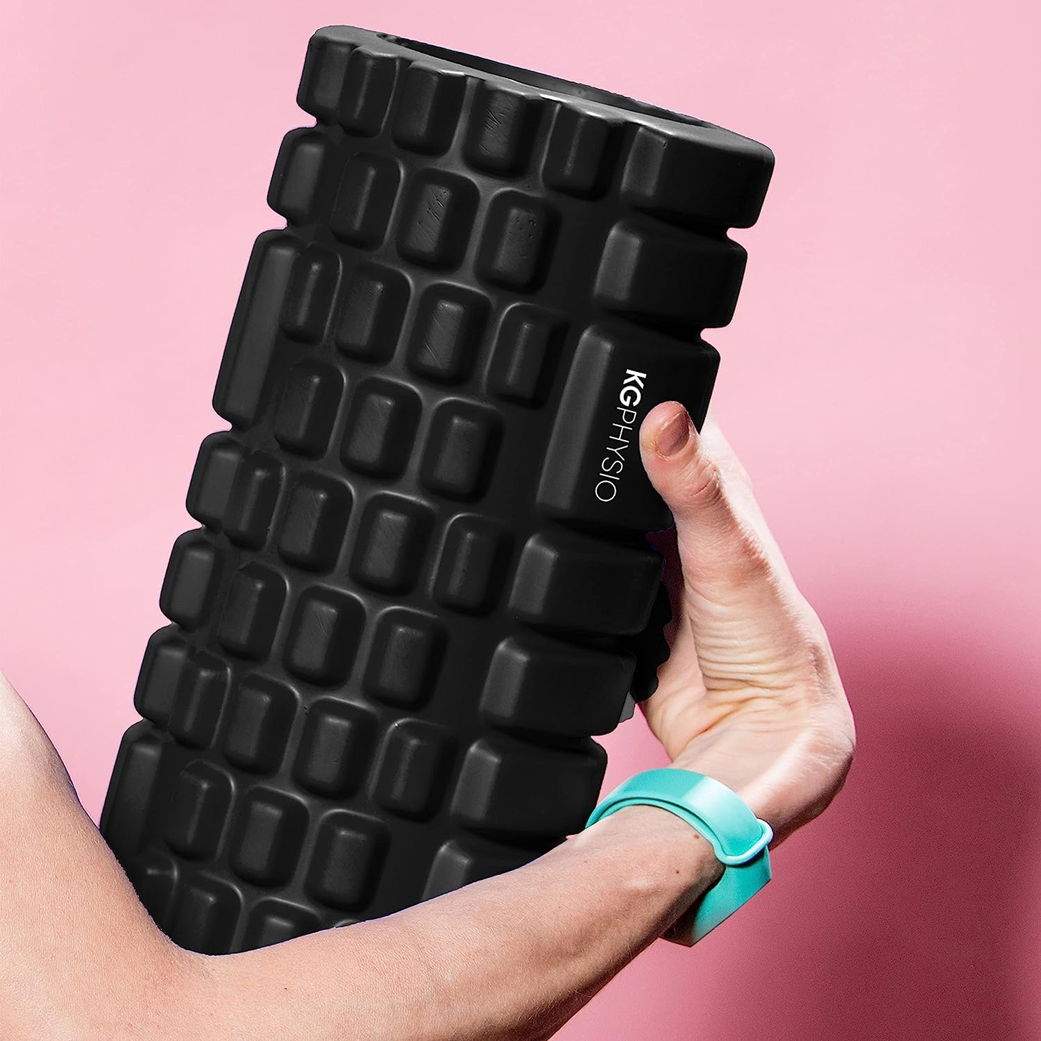 KG PHYSIO Faszienrolle Wirbelsäule, Rücken & Beine - 3-Zonen Massageroller (Weich/Mittel/Intensiv) - Leichter EVA Foam Roller - Yoga Rolle zum Warm-up, Trainieren & Massieren (33 x 13,5 cm)