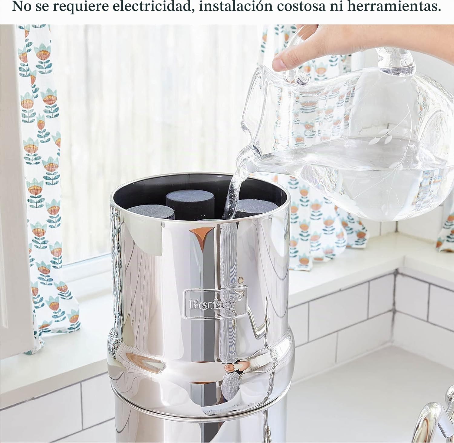 Royal Berkey Filtro de agua + 2 elementos purificadores negros Sistema de filtración Acero Reino Unido