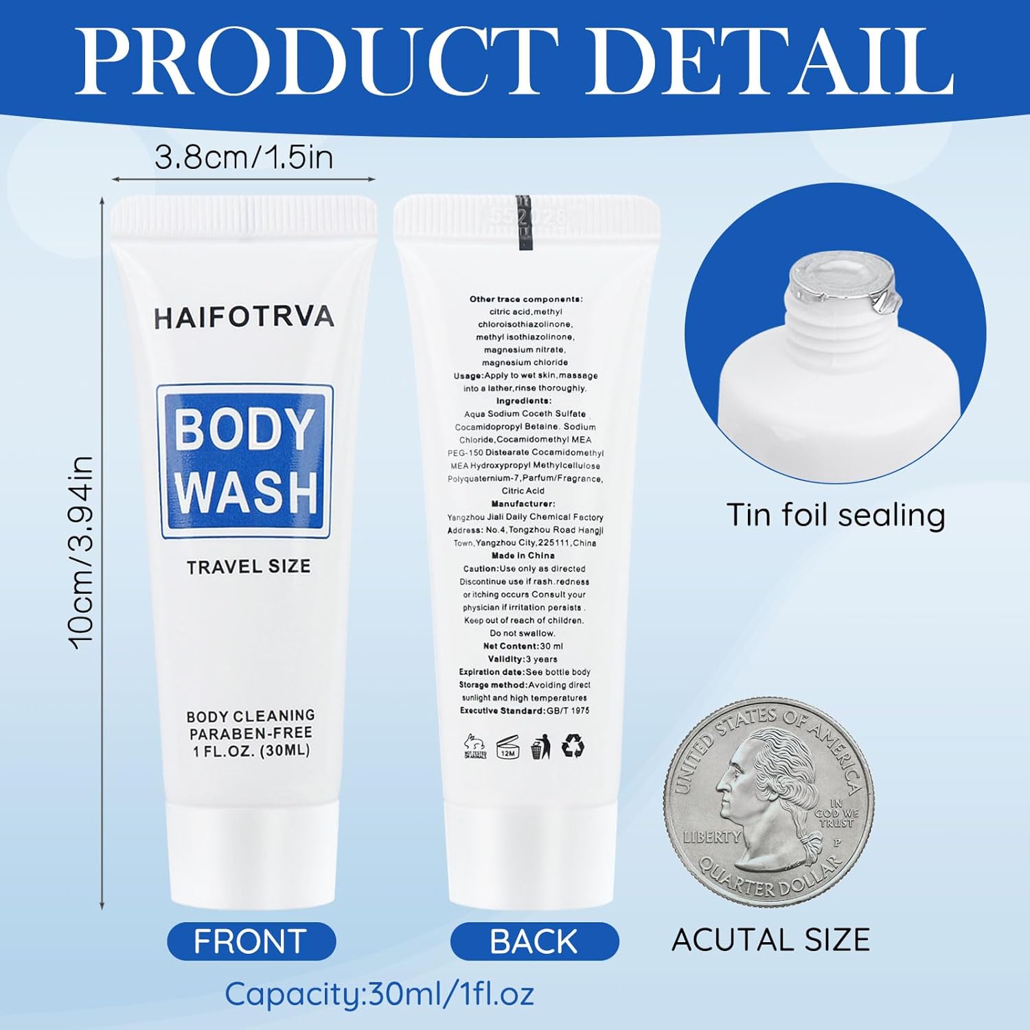 Travel Size Body Wash Bulk Pack of 30,Individually Wrapped Small Size Hotel Body Wash Supplies 30ml/1 fl oz Portable Shower Gel Toiletries Amenities Bulk for Guests,Travel,Homeless,Charity - Image 4