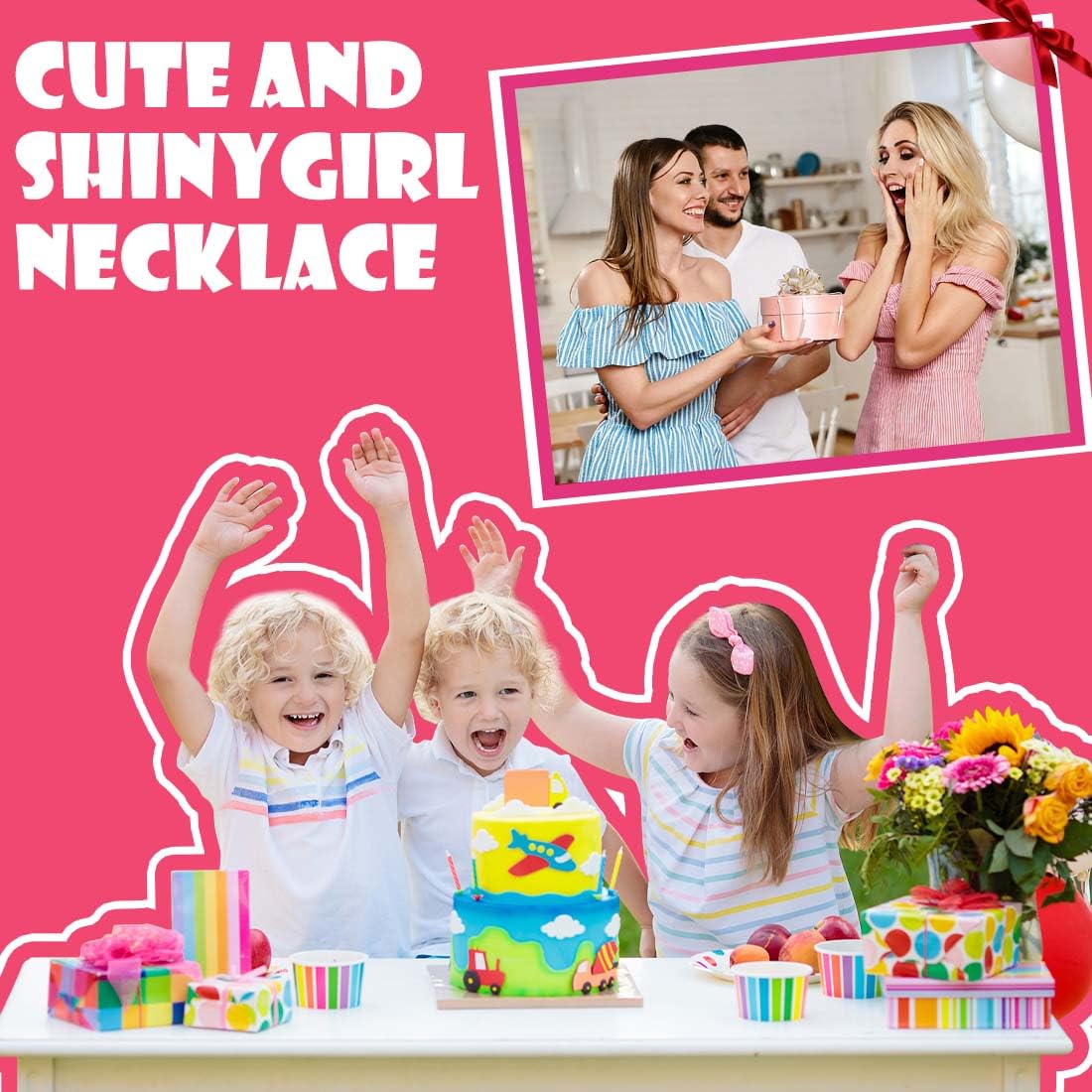 Collier Licorne Zirconia Arc-En-Ciel Étoile Croissant Lune Bijou Enfant