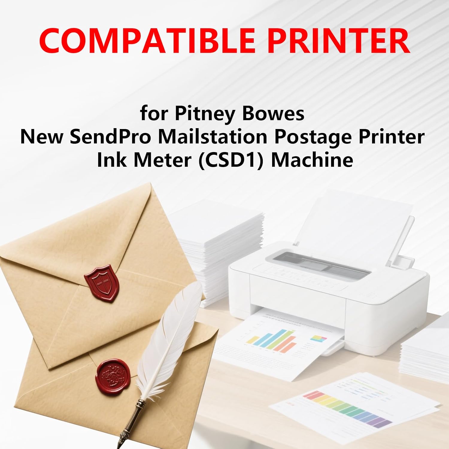 SL-870-1 XXL Red Ink Cartridge High Capacity Replacement for SL-870-1 Fluorescent Red Ink Cartridges Work for Pitney Bowes New SendPro Mailstation Postage Printer Ink Meter (CSD1) Machine（2 Pack)