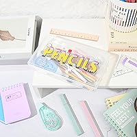 Vista 4 de Bolsas de regalo para lápices, bolsas transparentes, estuche transparente, bolsa de maquillaje, neceser de viaje, impermeable, organizador de PVC