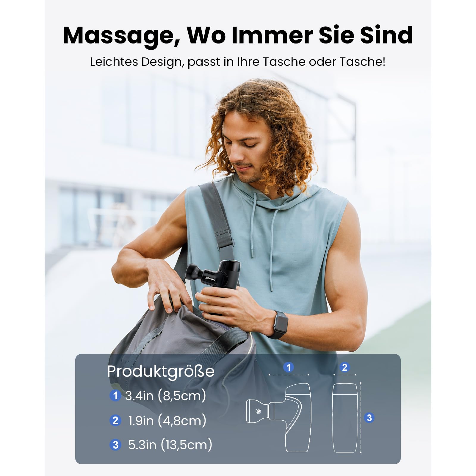 Mini Massagepistole mit Wärmefunktion, Bob and Brad M7 Plus Massage Pistole mit 9 mm Amplitude, 0,4kg Leise Massage Gun Massagegerät für Sporterholung & Muskelschmerzlinderung, Geschenk