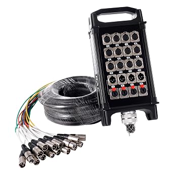 12 Channel 25Pro Stage XLR Snake Cable with XLR & 1/4" TRS Returns on The Box for Recording, Stage, Studio
