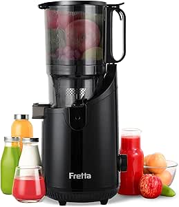 Fretta ジューサー 10.8cm広い投入口 1L大容量 スロージューサー