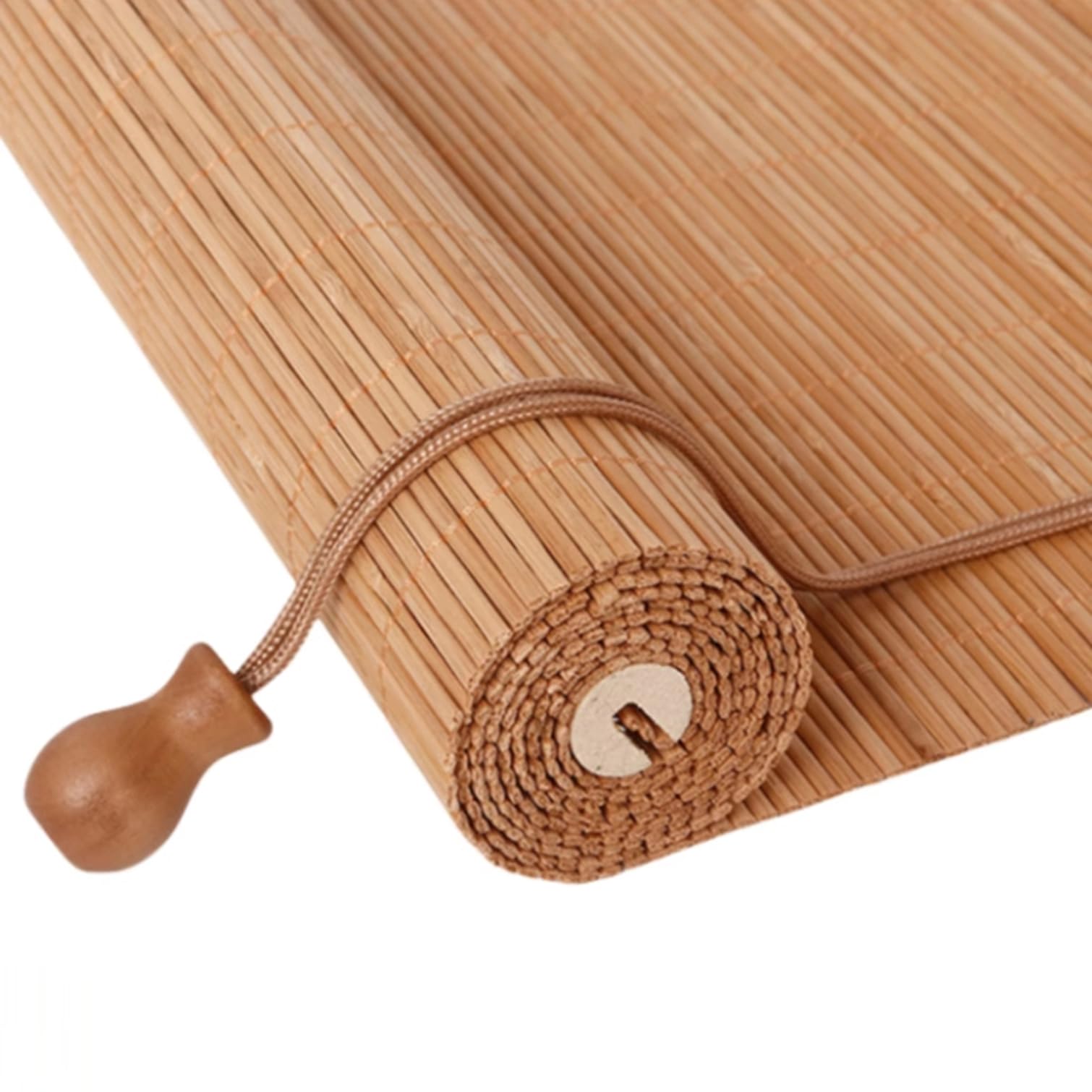 NIANXINN Bamboe Rolgordijnen,Retro Vouwgordijnen,Decoratief Gordijn van Natuurlijk Hout,70% Verduistering,Privacybescherming,voor Ramen en Deuren,Patio,Breedte x Hoogte (75cm x 100cm,Brown