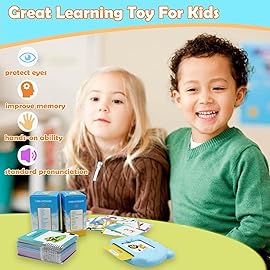 MAYAPHILOS 224 Words Brazil Portuguese and English Talking Flash Cards for Toddlers, Autism Sensory Toys, Portuguese Language Learning Educational Montessori Speech Therapy Toys Gifts for Kids