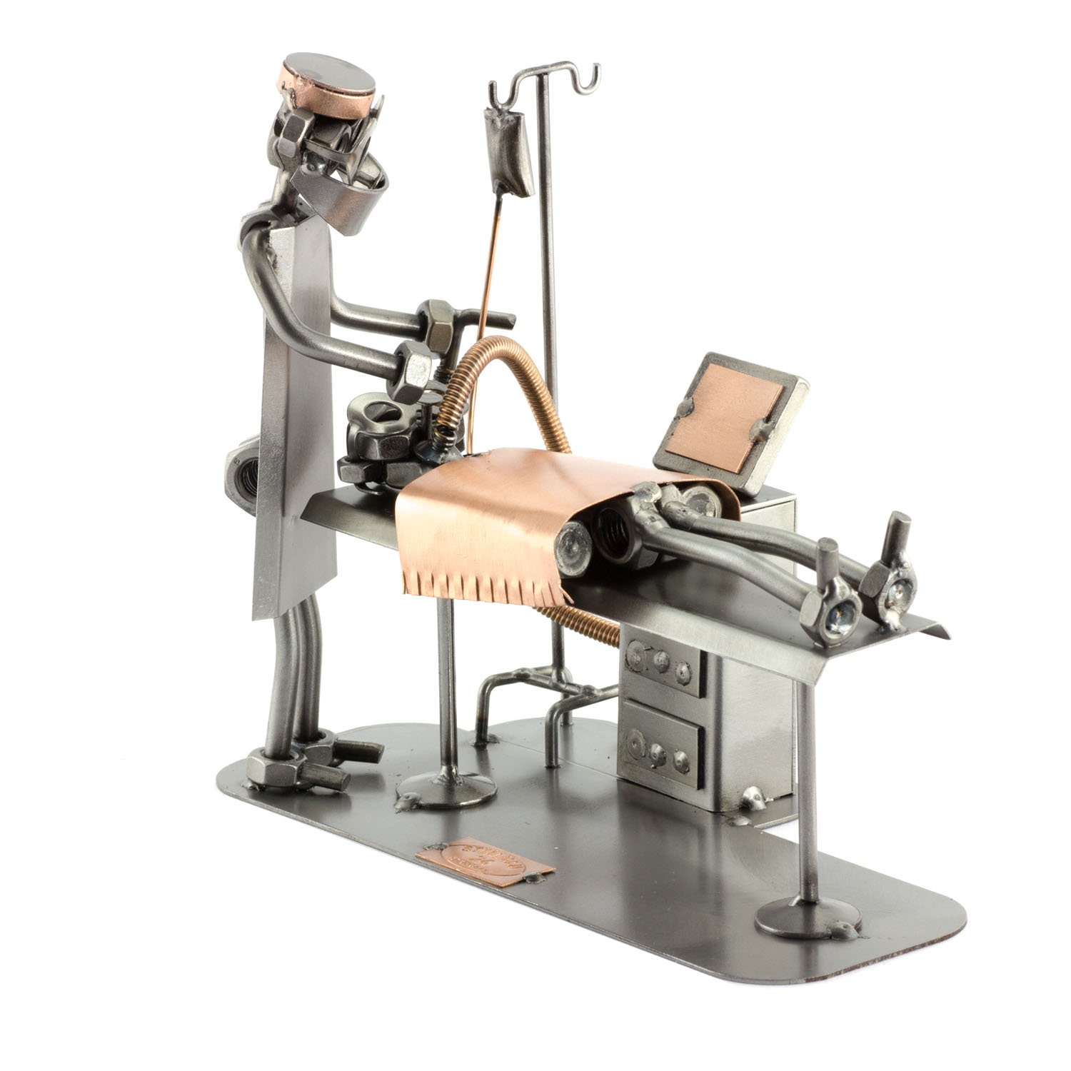 Steelman24Anaesthesiologist CRNA Sculpture Nuts and Bolts Metal Figurine Handmade in Germany Gift for Birthday Retirement Anniversary Graduation Present Steel Sculpture Home Decor