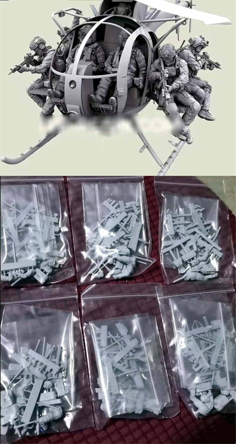 1/35 US Helicopter Command Model Kit, Unpainted and Unassembled (6 Figures, No Plane) //l1b8J9