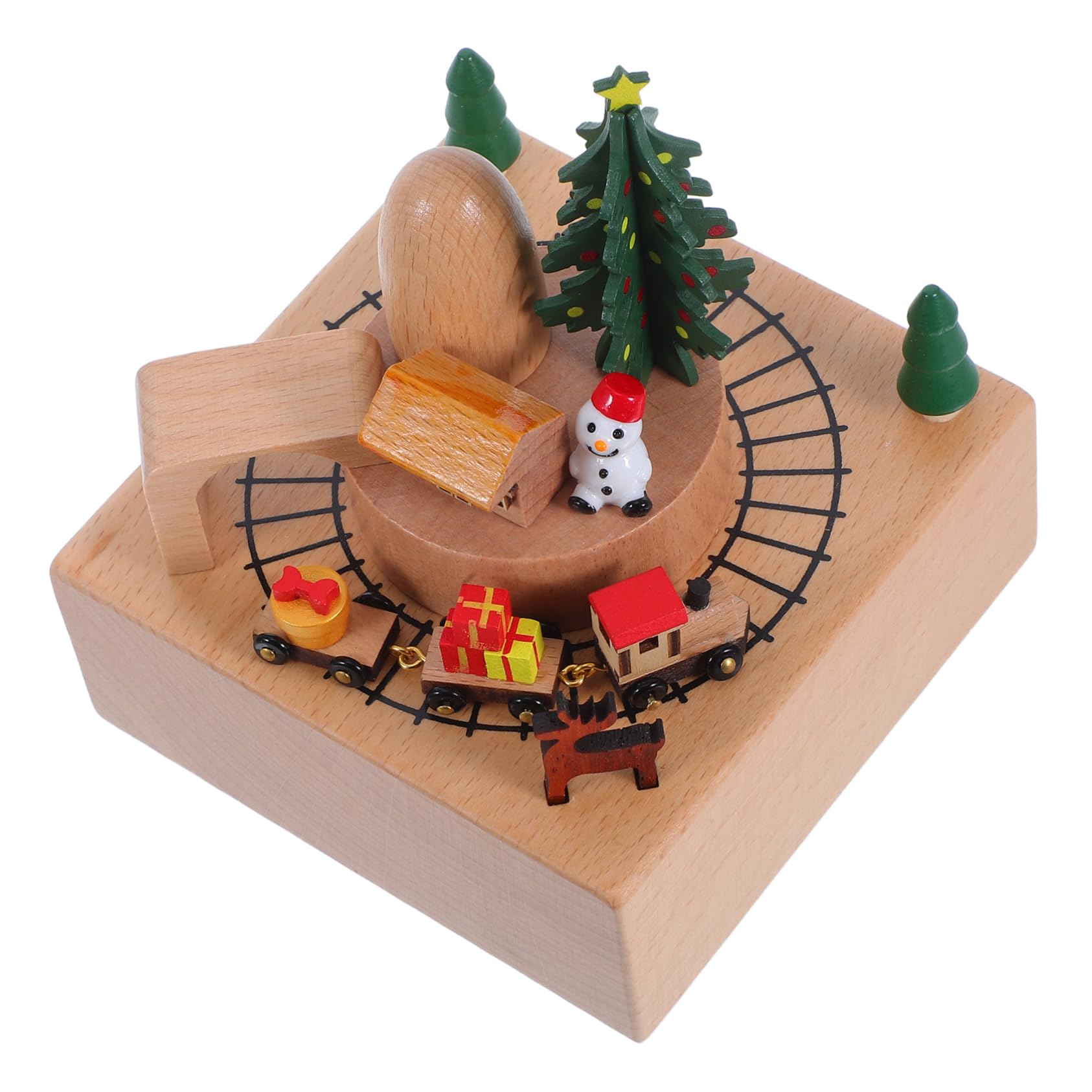 Toyvian Carrusel de Caja de Música Giratoria Decoración Hogar Figura de Cumpleaños Reproduce Melodías Manivela