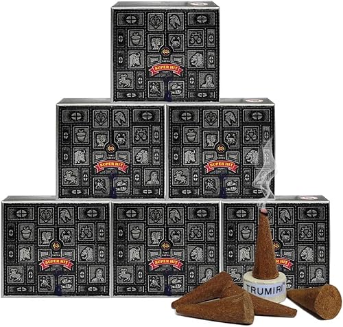 Miniatura 1 de TRUMIRI Paquete de soporte para cono de incienso con conos de incienso Satya Super Hit Dhoop  Paquete de 6 (aproximadamente 72 conos)