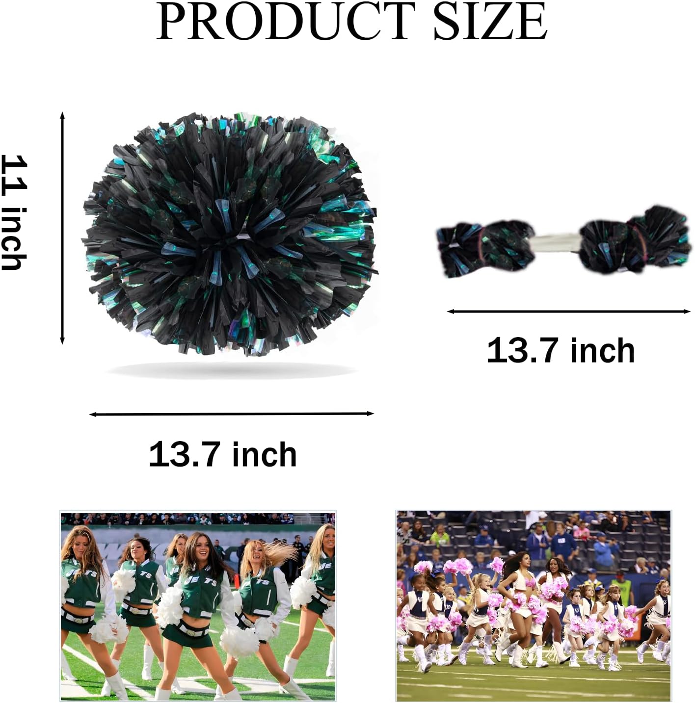 アップグレード 12インチ メタリック チアリーディングポンポン2個 チアリーダーポンポン チアポンポン 子供大人向け チアチアポン