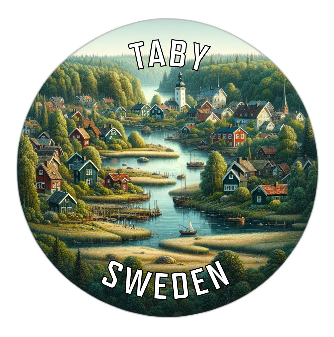 Taby Sweden Souvenir Die Cut Flat Magnet 4-Inch