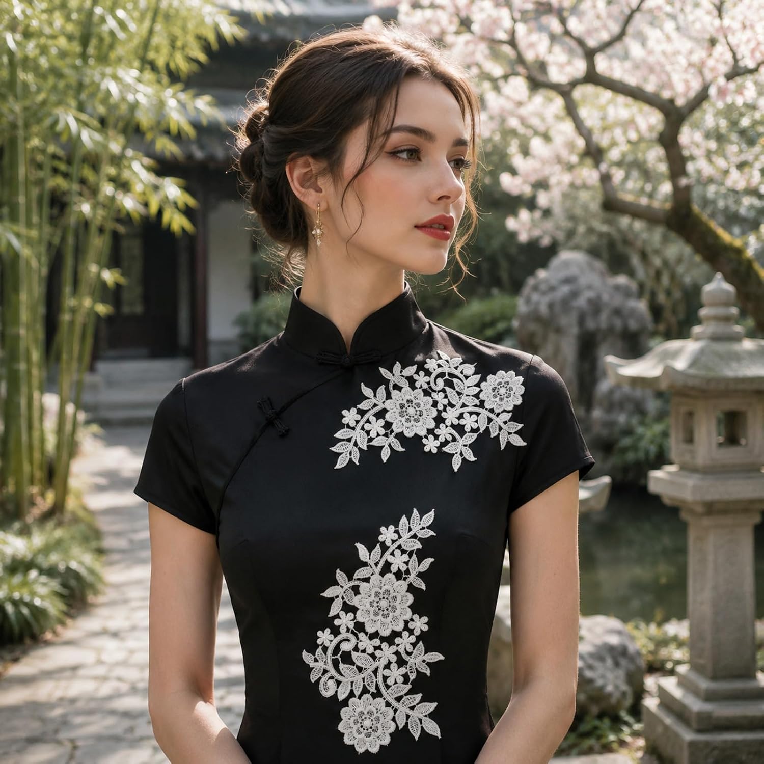 4 Pcs Lace Applique, 3D Embroidery Dress Applique Patches White Flower | for Wedding Bridal Gown, DIY Clothing Sewing Embellishments DIY Crafts Accessories Decoration