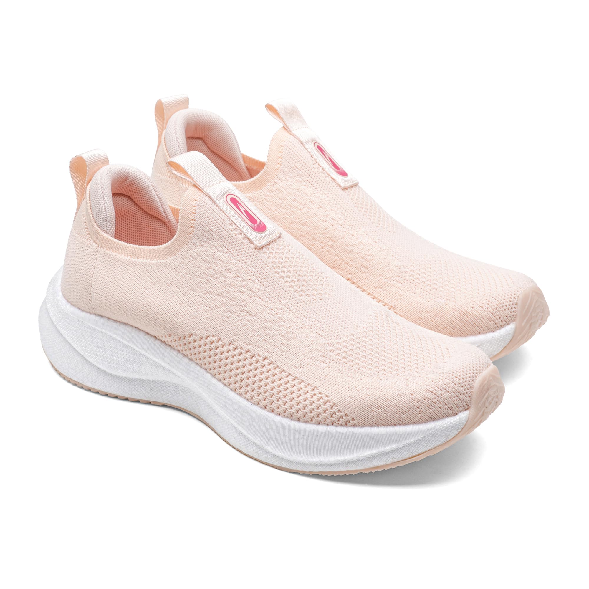 ASIAN HypercushionWalk-W-01 Women’s Ortho Walking Shoes | Stylish Slip-On Knit Shoes with E-TPU Energy Return Sole, Ortho Relief Memory Foam, Arch Support & Traction Grip for Smooth Daily Walking