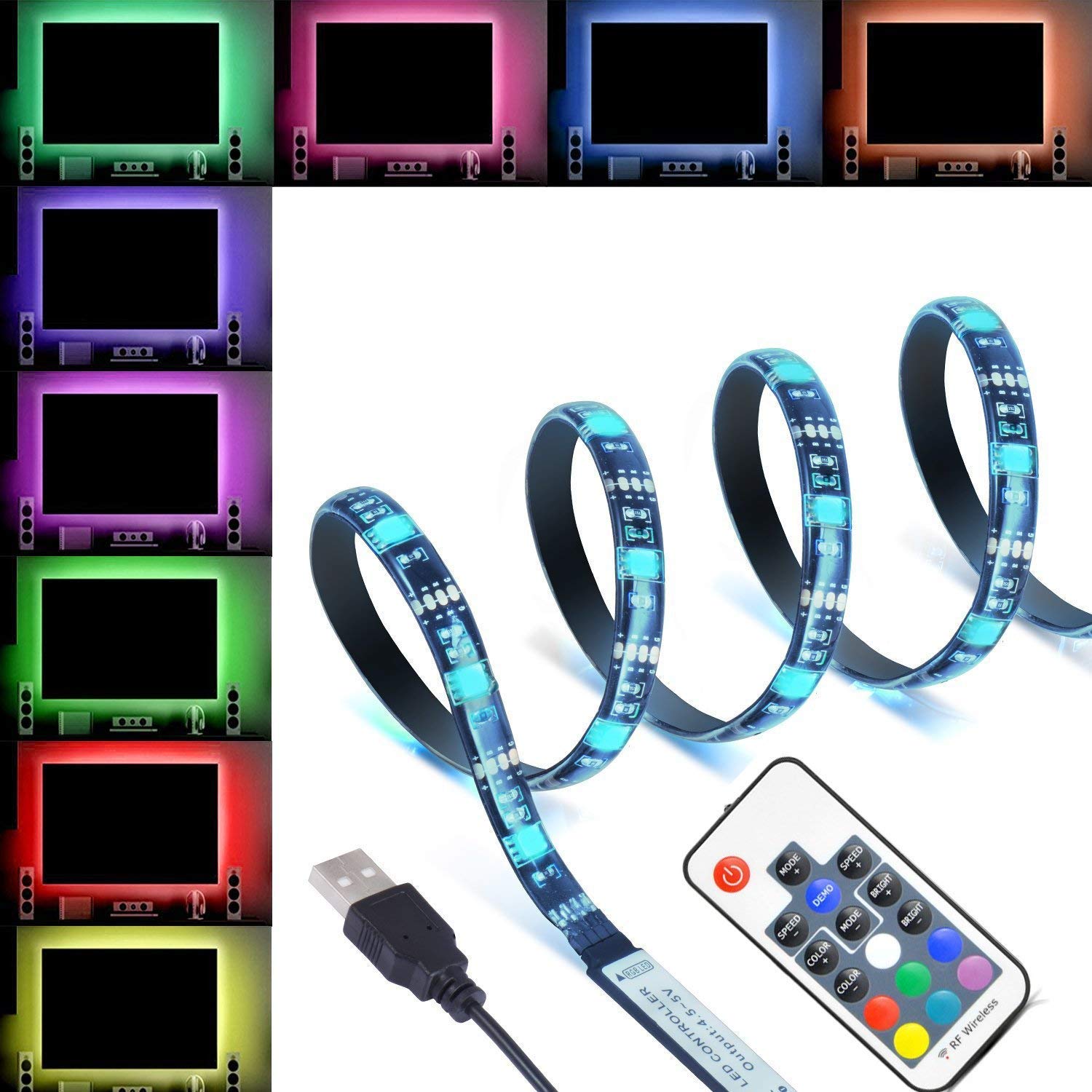 XERGY 5V USB LED Flexible Strip Multicolor Options/Mode TV Background Lighting 5050 RGB IP65 300CM- 30LED/M with 17 Key Controller (Multi Color, 3 Meter) (B07W68RSKW) Amazon Price History, Amazon Price Tracker