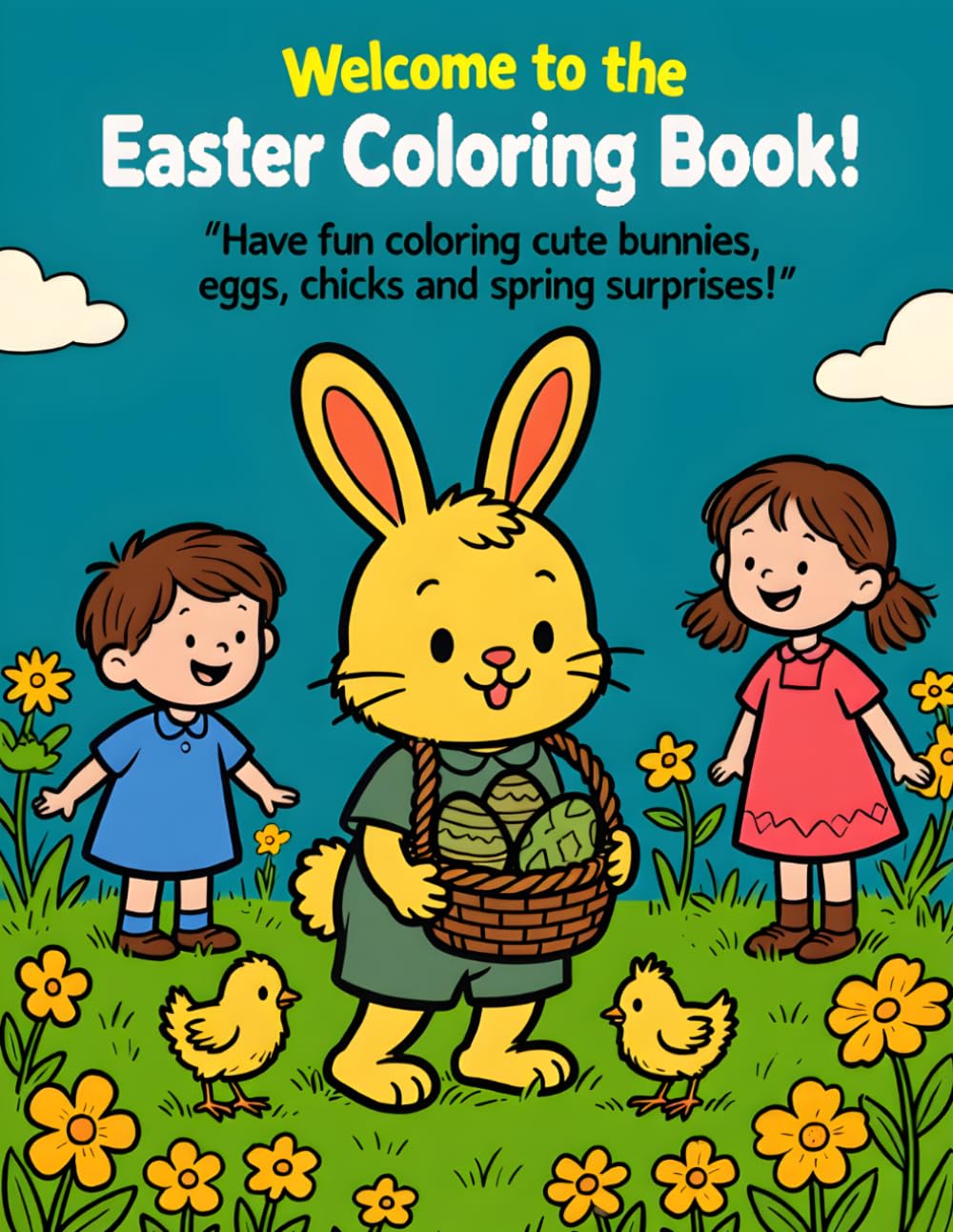 Welcome to the Easter Coloring Book!: Have fun coloring cute bunnies, eggs, chicks and spring surprises!