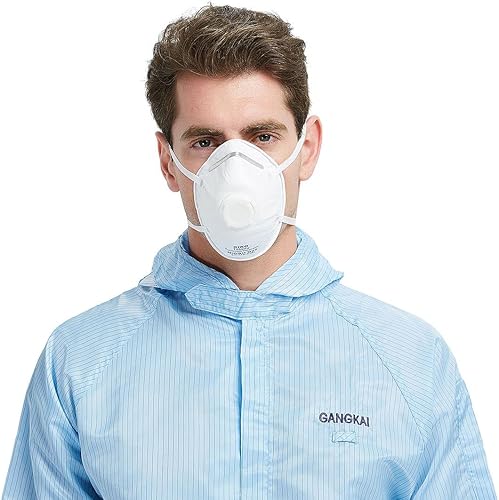 Miniatura 7 de GIKO Máscaras respiradoras N95 – 15 máscaras de seguridad certificadas por NIOSH máscara respiradora de partículas con válvula de respiración para