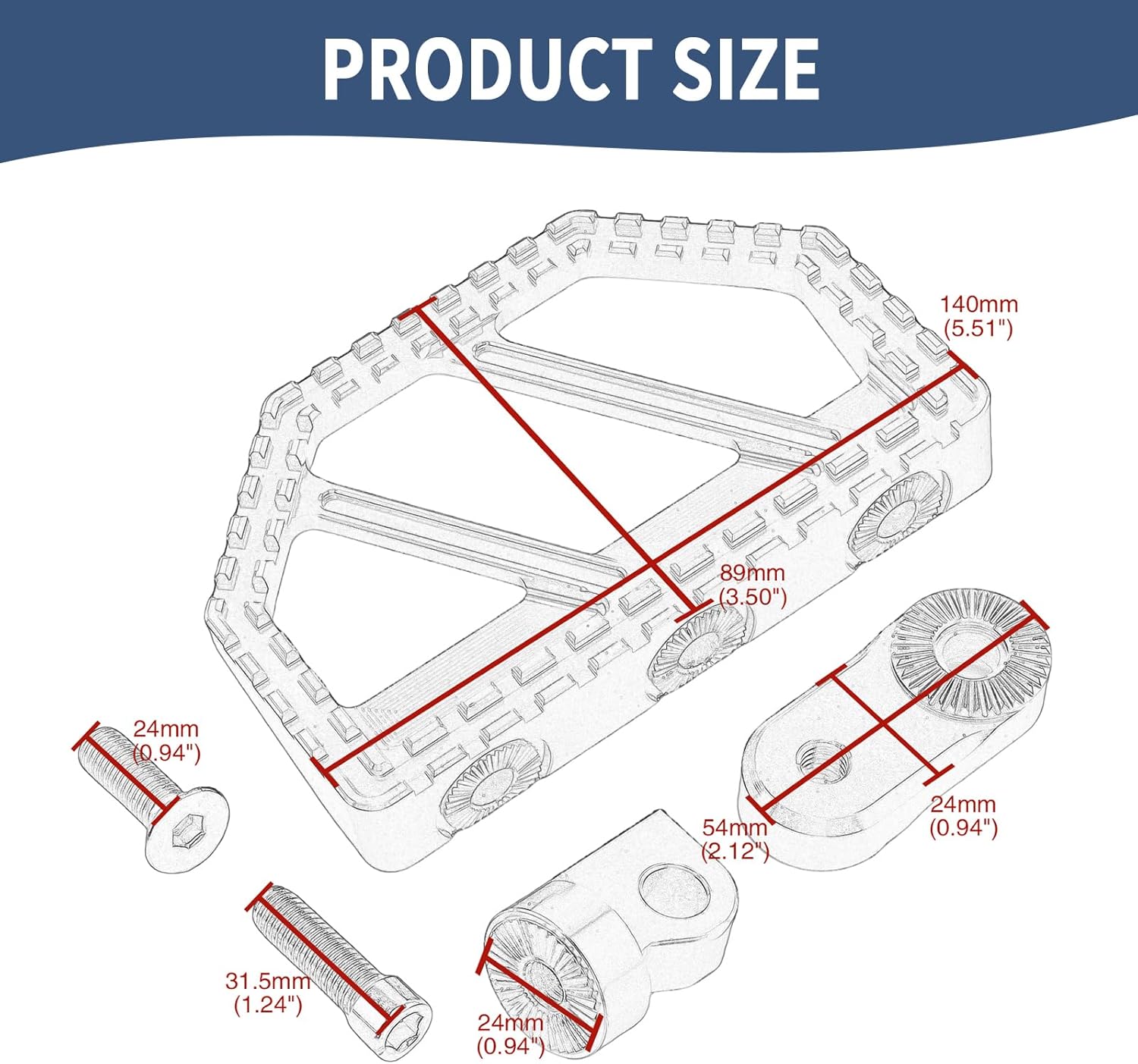 Motorcycle Floorboards Mini Riot Foot Pegs Adjustable Footrests For Harley Dyna Fat Bob Touring Road Glide Road King Street Glide Electra Glide Sportster XL Softail Fat Boy 114 Universal (Black)
