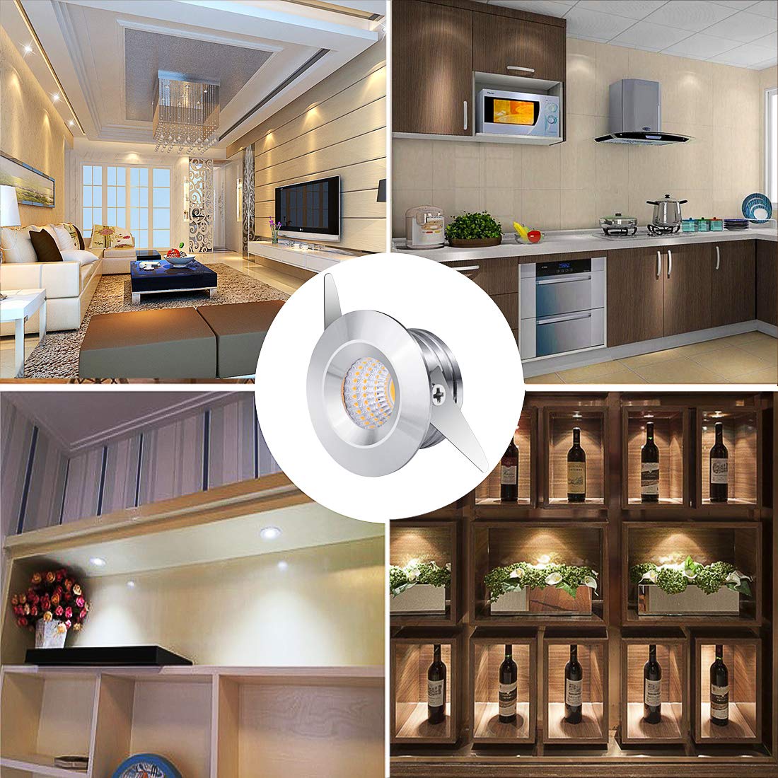 Wireless Led Ceiling Recessed Lights 2 Inch LED Recessed Lighting, 3W