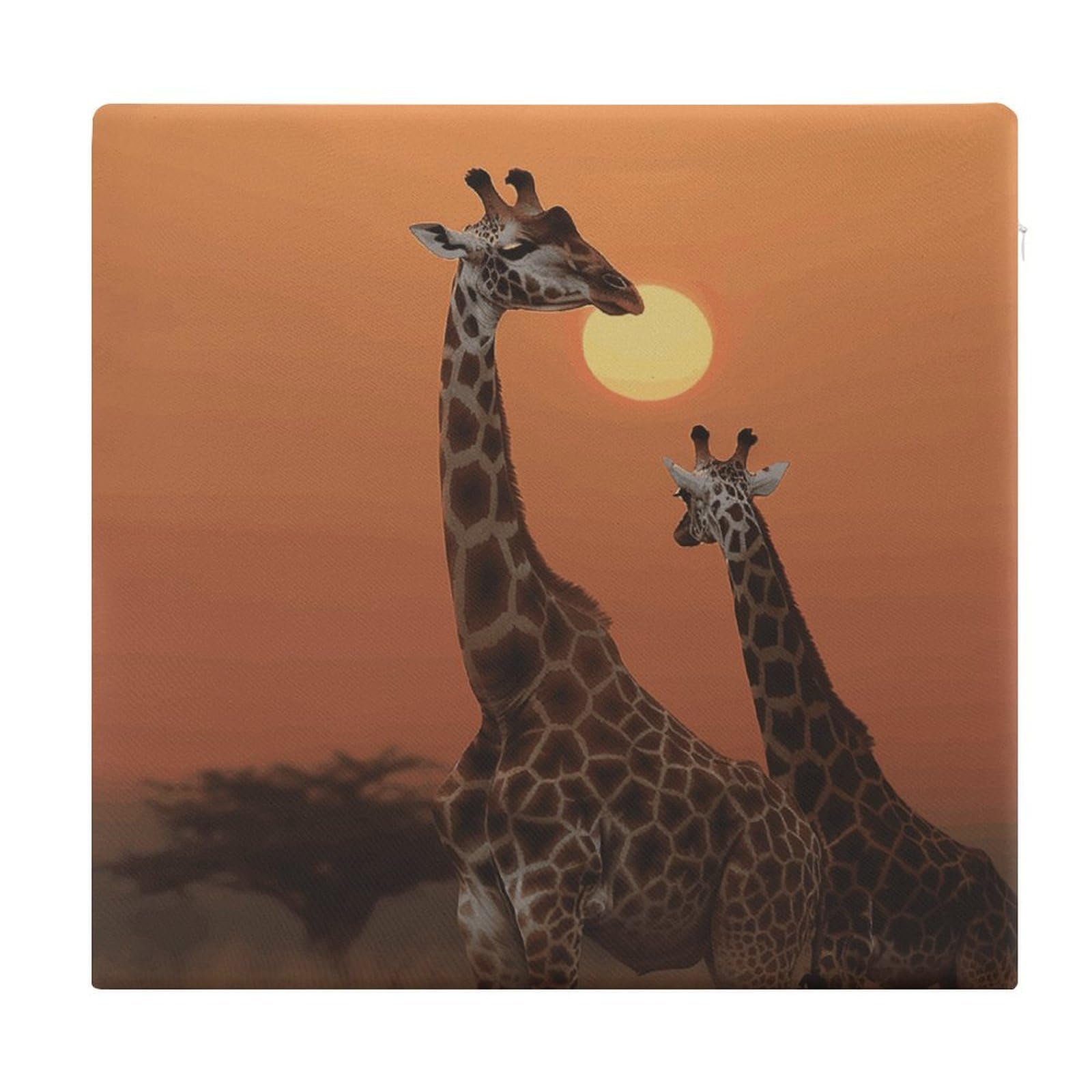 FekiLoot Giraffe at Sunset Seat Cushion for Dining Chairs Breathable Square Chair Pads Memory Foam Chair Cushions Comfortable Non-Slip Seat Pad Meditation Floor Pillow 13.8”x15”
