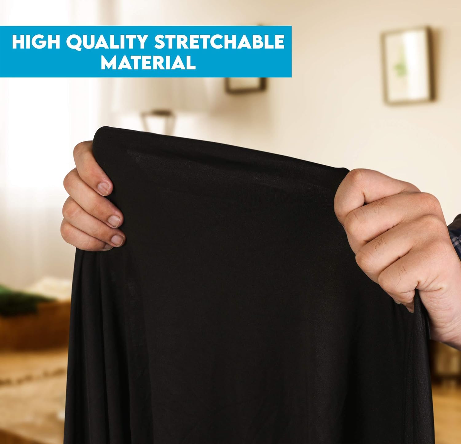 Utopia Kitchen - 2 Pack, 6 Ft Stretchable Tablecloth - Tight Fit Washable and Wrinkle Resistant Spandex Table Cover for Event & Parties (Black) : Home & Kitchen