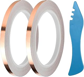 7/32 Inch Silver Backed Copper Foil Tape 2Rolls for Stained Glass,36 Yards