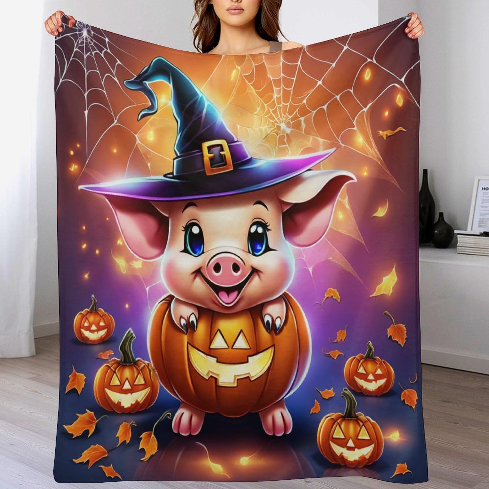 Plaid cochon mignon couverture polaire chaude et épaisse pour vos soirées cocooning au salon